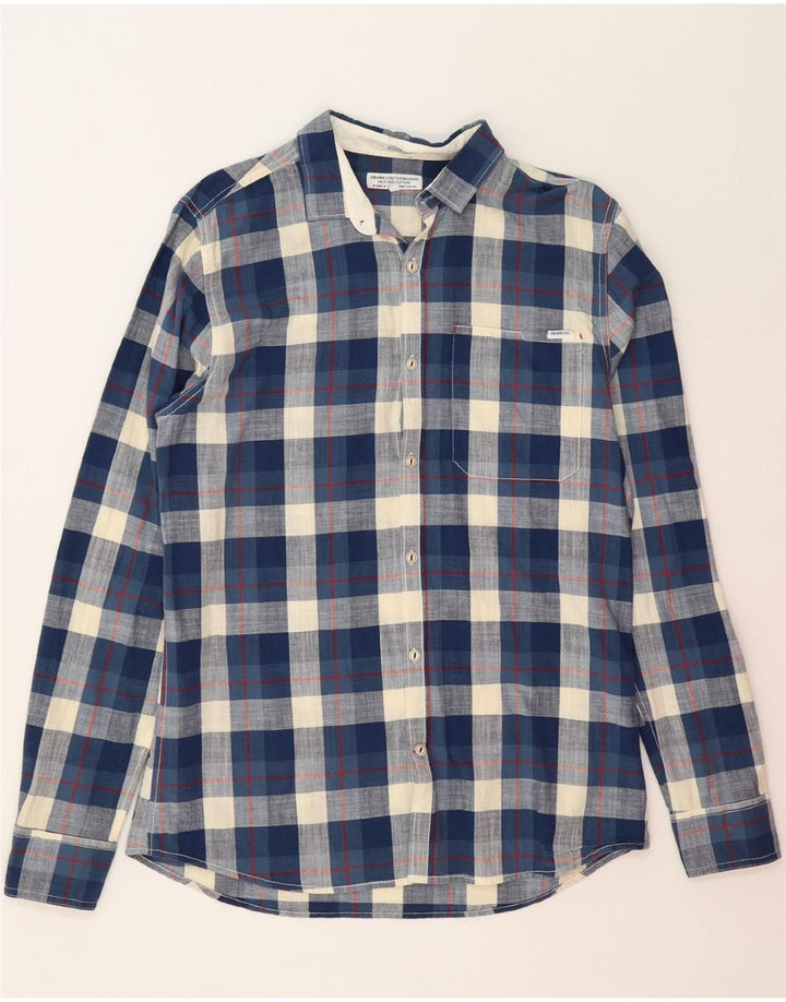 CROPP Mens Shirt Large Blue Check Vintage Cropp and Second-Hand Cropp from Messina Hembry 