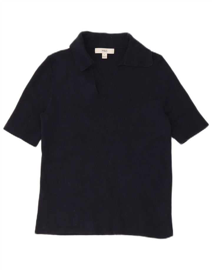 Marks & Spencer ženska polo majica UK 12 srednje tamnoplavi pamuk