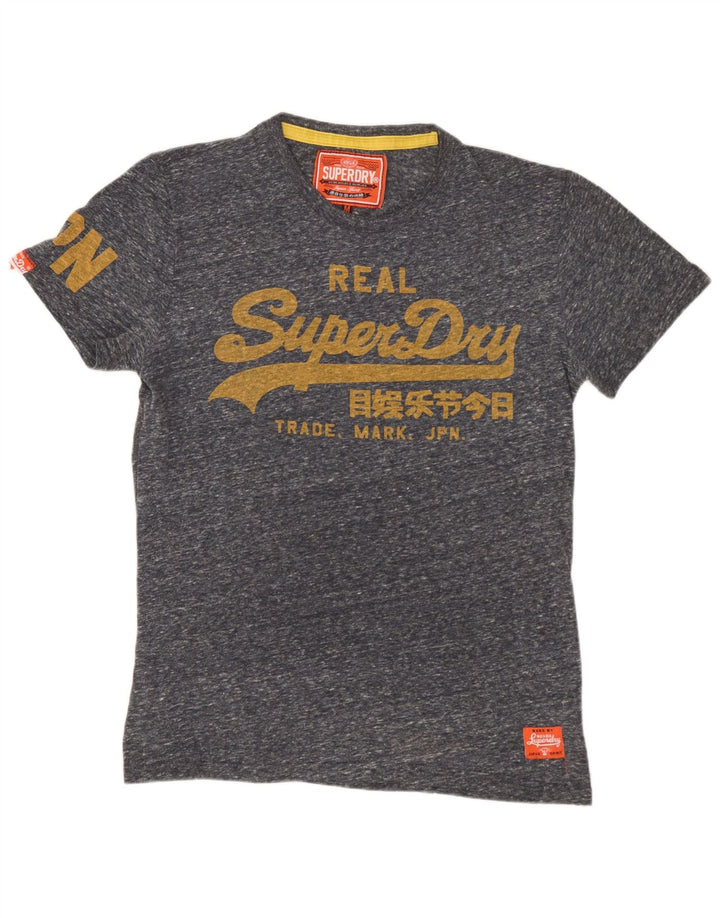 SUPERDRY muška grafička majica kratkih rukava, srednje sivi flekasti pamuk