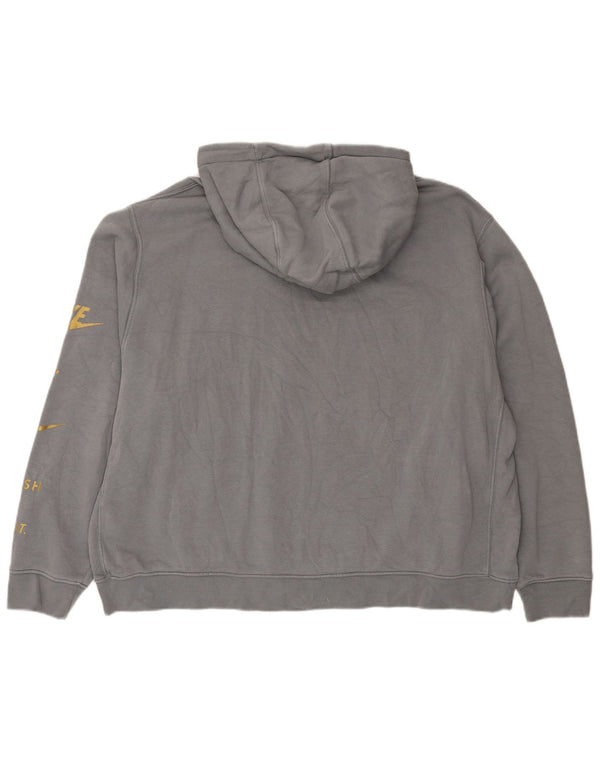 Nike Womens Swoosh Graphic Oversized Hoodie Jumper UK 20 2XL Sivi Sport