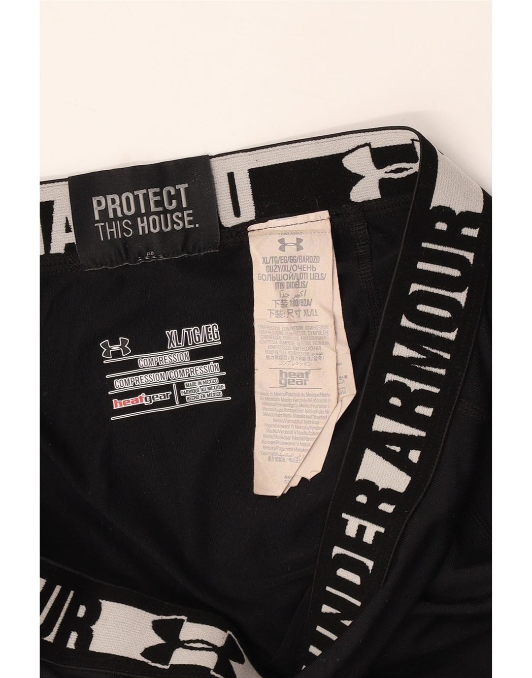 UNDER ARMOUR Ženske Heat Gear Graphic Leggings UK 18 XL Black Colourblock