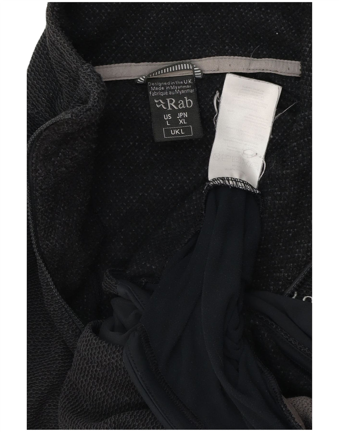 RAB muška majica s izrezom s patentnim zatvaračem Veliki crni poliester u boji