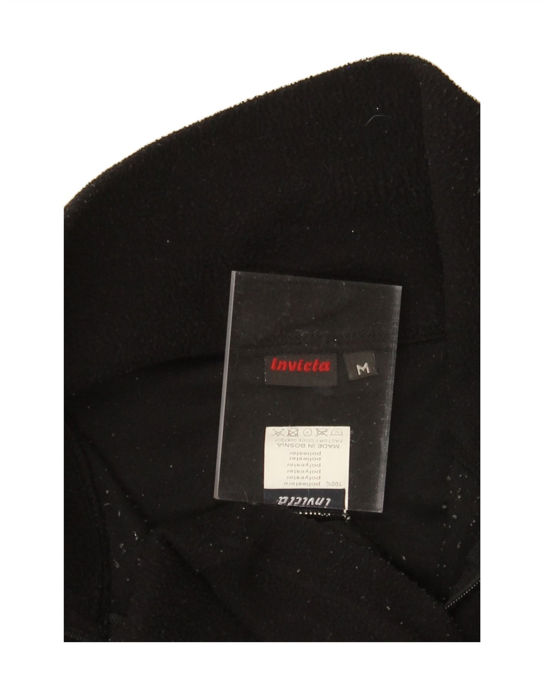 INVICTA Womens Zip Neck Fleece Jumper UK 14 Medium Black Polyester Vintage Invicta and Second-Hand Invicta from Messina Hembry 