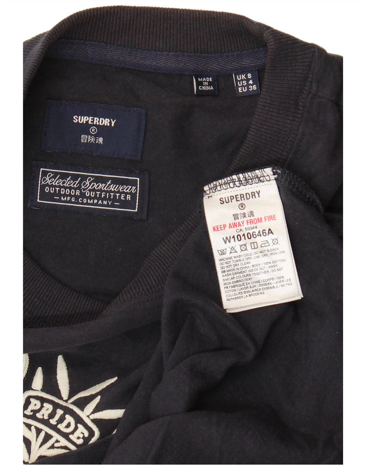 SUPERDRY Ženska majica kratkih rukava s grafičkim motivima UK 8 Mala tamnoplava pamuk