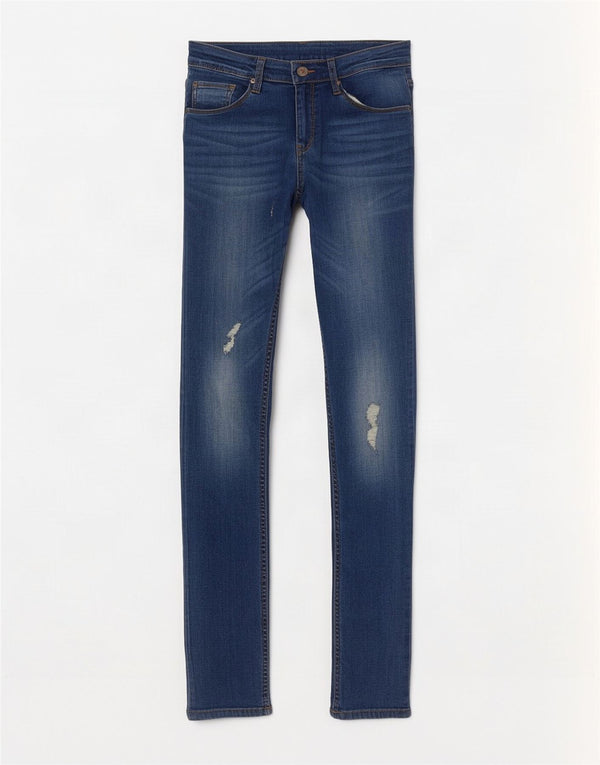 Levi's Girls 711 Oštećene uske traperice 15-16 godina W26 L32 Plavi pamuk