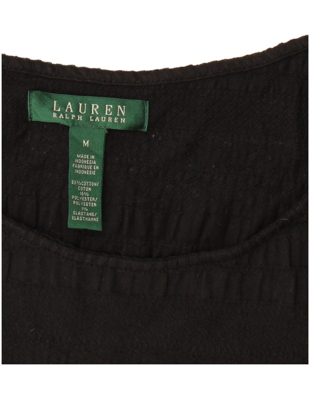 RALPH LAUREN Top ženske bluze UK 12 Srednje crni pamuk