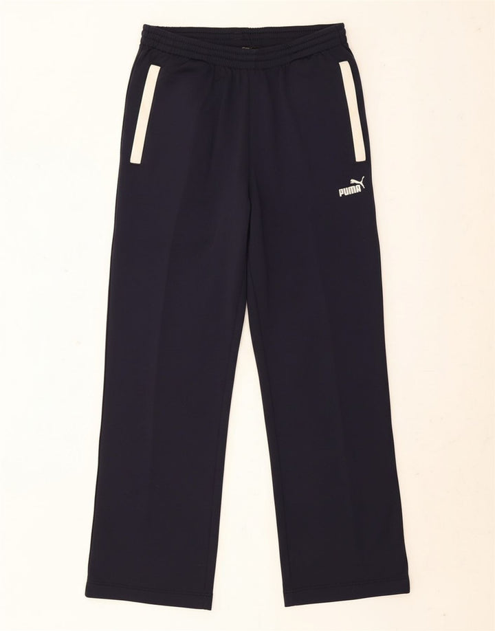 PUMA Mens Tracksuit Trousers Medium  Navy Blue Polyester
