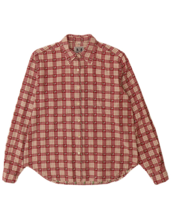 Vintage ženska košulja od flanela UK 18 XL, crveni karirani pamuk