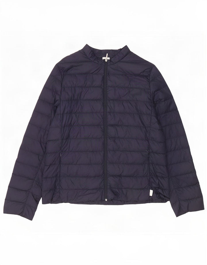 Max Mara ženska podstavljena jakna UK 16 Large Navy Blue Polyamide