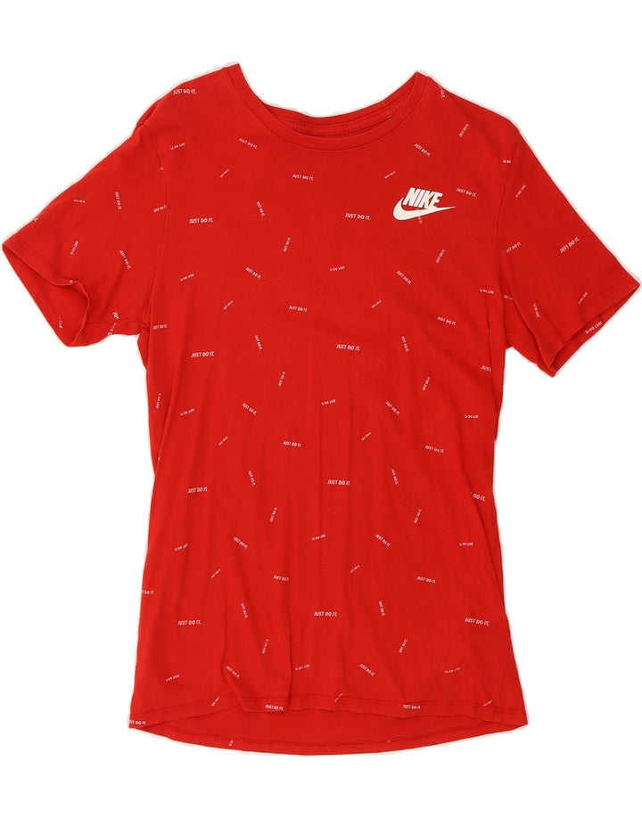 NIKE Mens Athletic Cut Graphic T-Shirt Top Medium Red Cotton Vintage Nike and Second-Hand Nike from Messina Hembry 