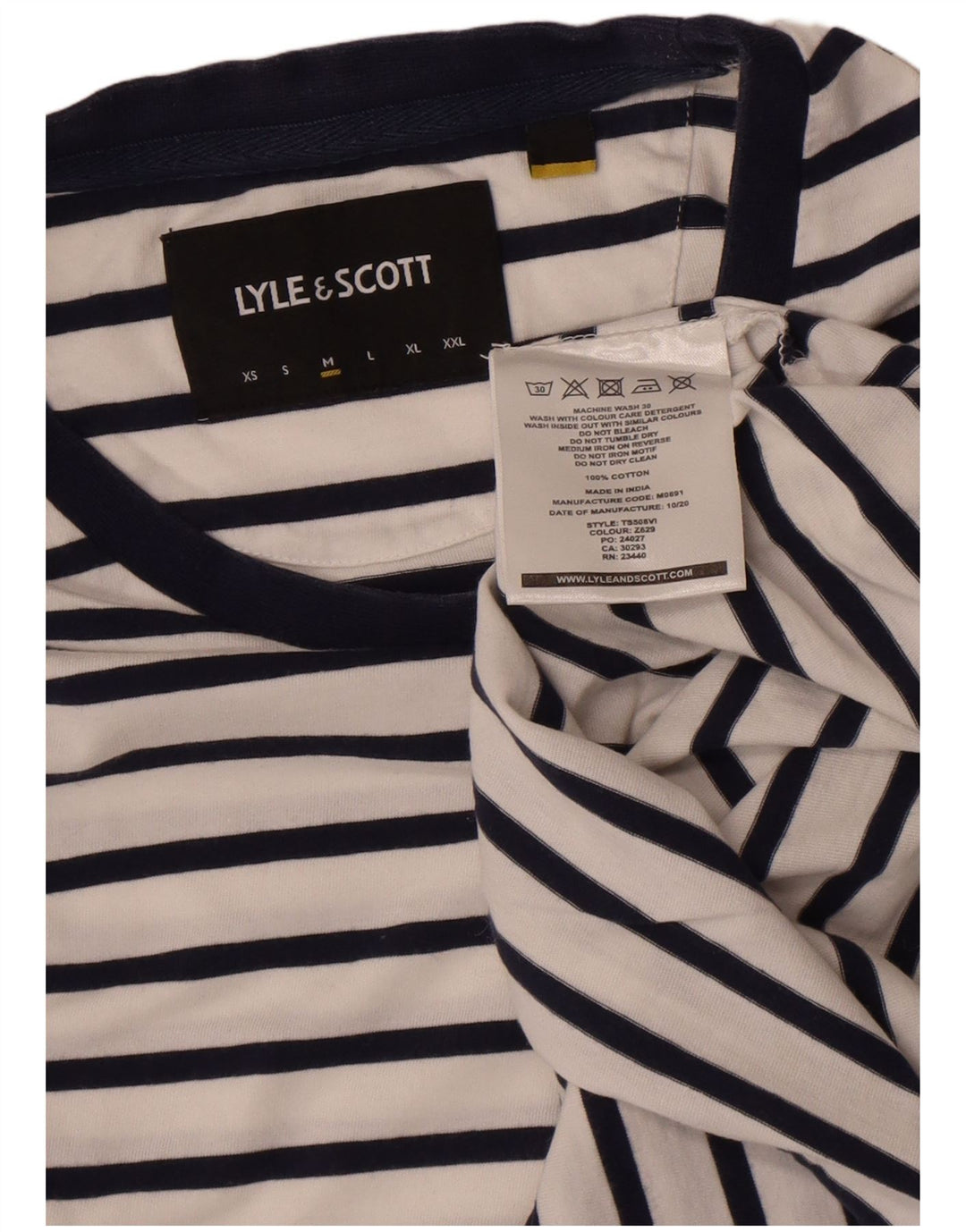 Muška majica kratkih rukava Lyle & Scott, srednji pamuk na bijele pruge