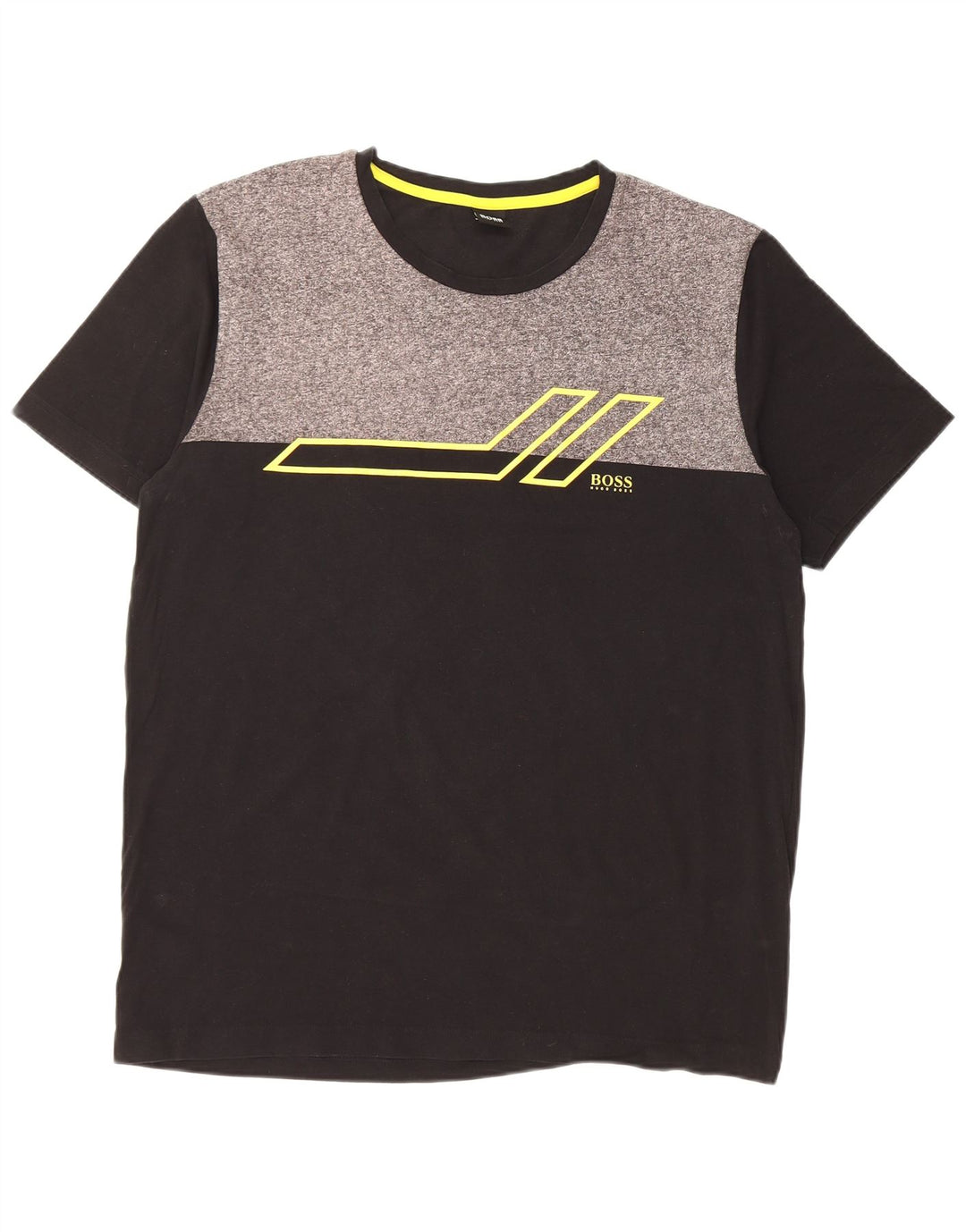 HUGO BOSS Muška majica kratkih rukava s grafičkim motivima Veliki crni pamuk u blokovima boja