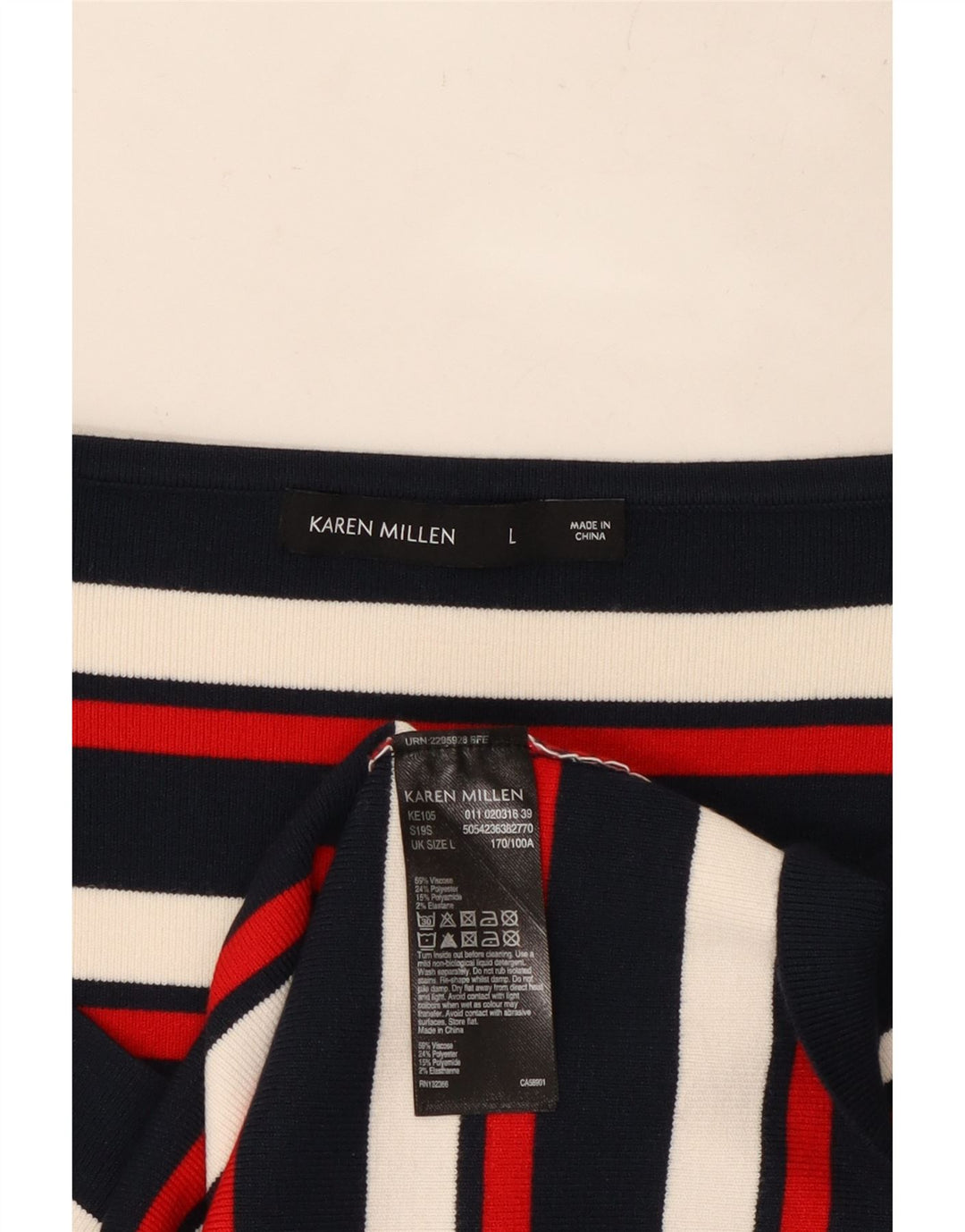 KAREN MILLEN Ženska majica dugih rukava UK 14 na velike raznobojne pruge