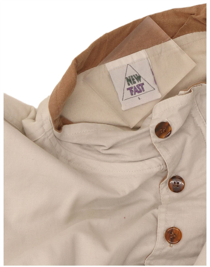 Nova brza muška majica s dugmadima i izrezom, veliki bijeli pamuk