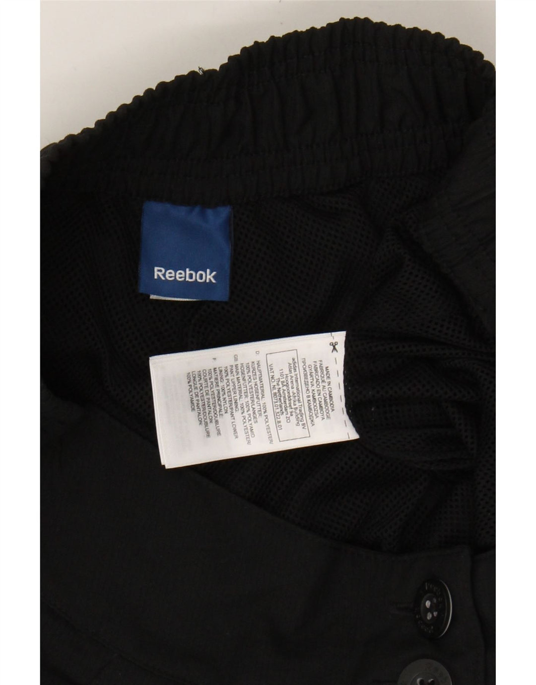 REEBOK Womens Straight Trousers XS W25 L29 Black Polyester Vintage Reebok and Second-Hand Reebok from Messina Hembry 