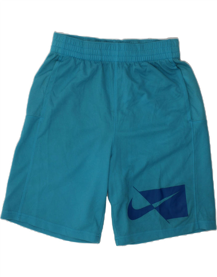 NIKE Boys Graphic Sport Shorts 11-12 Years Large  Blue Polyester Vintage Nike and Second-Hand Nike from Messina Hembry 
