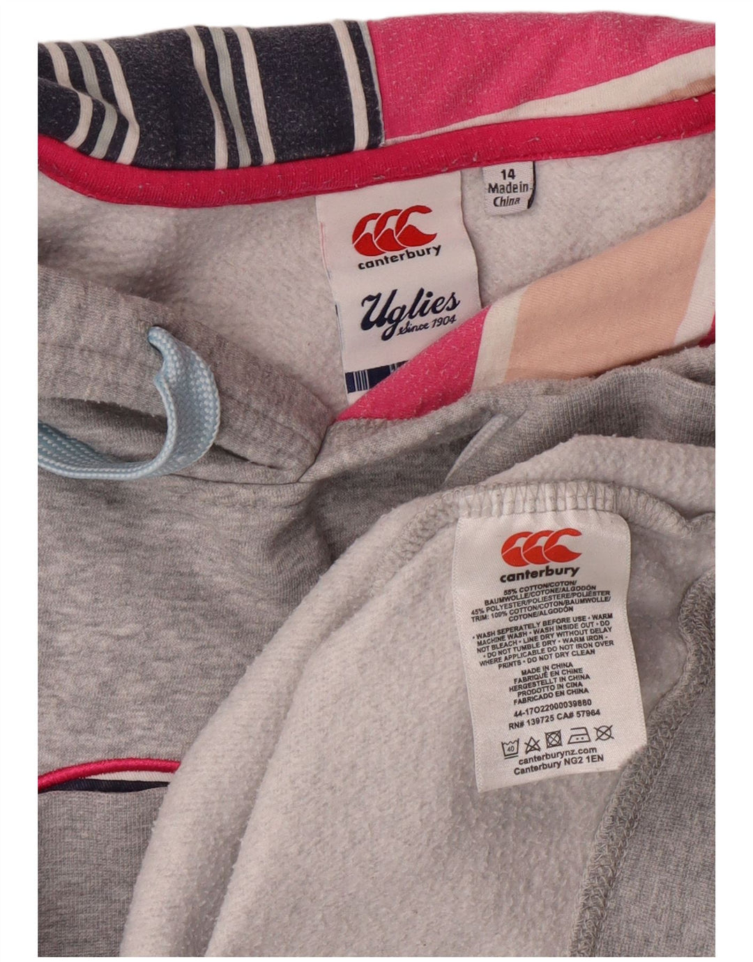 CANTERBURY Ženska majica s kapuljačom s kapuljačom UK 14 Veliki sivi pamuk