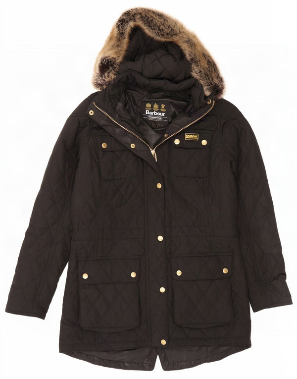 Barbour ženska prošivena parka jakna opuštenog kroja s kapuljačom UK 10 mala crna