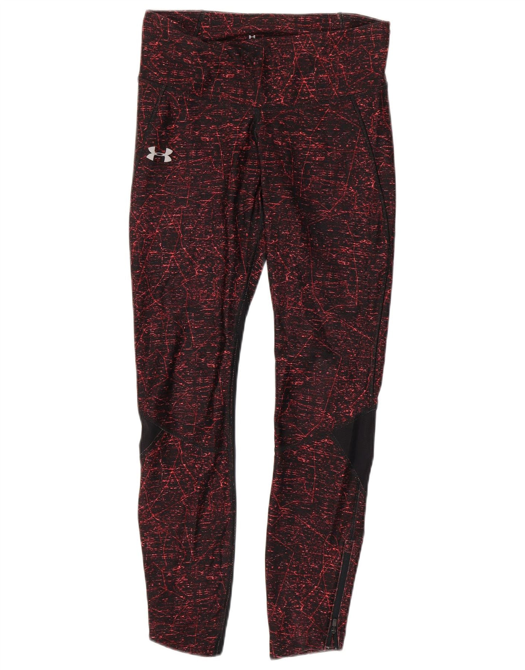 UNDER ARMOUR Ženske Heat Gear Leggings UK 12 srednje tamnocrvene boje
