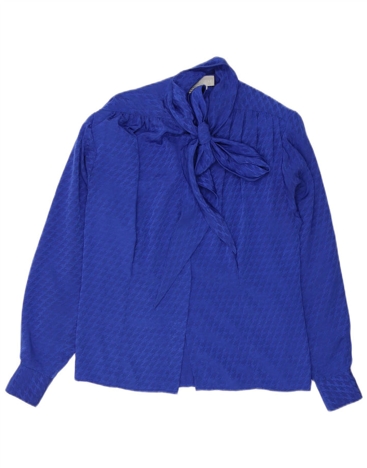 Evan Picone Ženska košulja s prednjom kravatom US 4 Small Blue Houndstooth