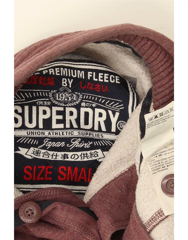 Superdry muška majica s dugmadima i izrezom Mali pamuk bordo boje