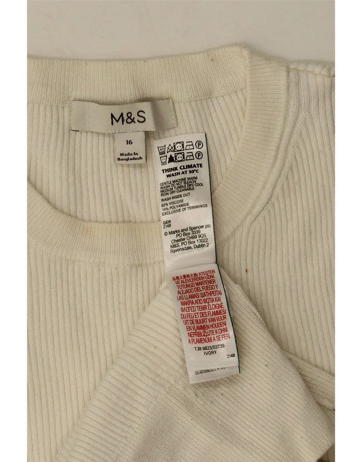 Marks & Spencer ženska majica dugih rukava UK 16 Velika bijela viskoza
