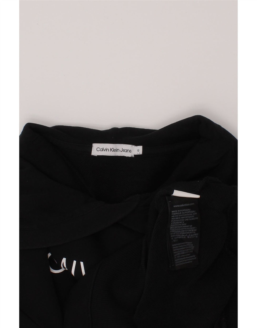 CALVIN KLEIN JEANS Kratka majica s kapuljačom za djevojčice 11-12 godina crna