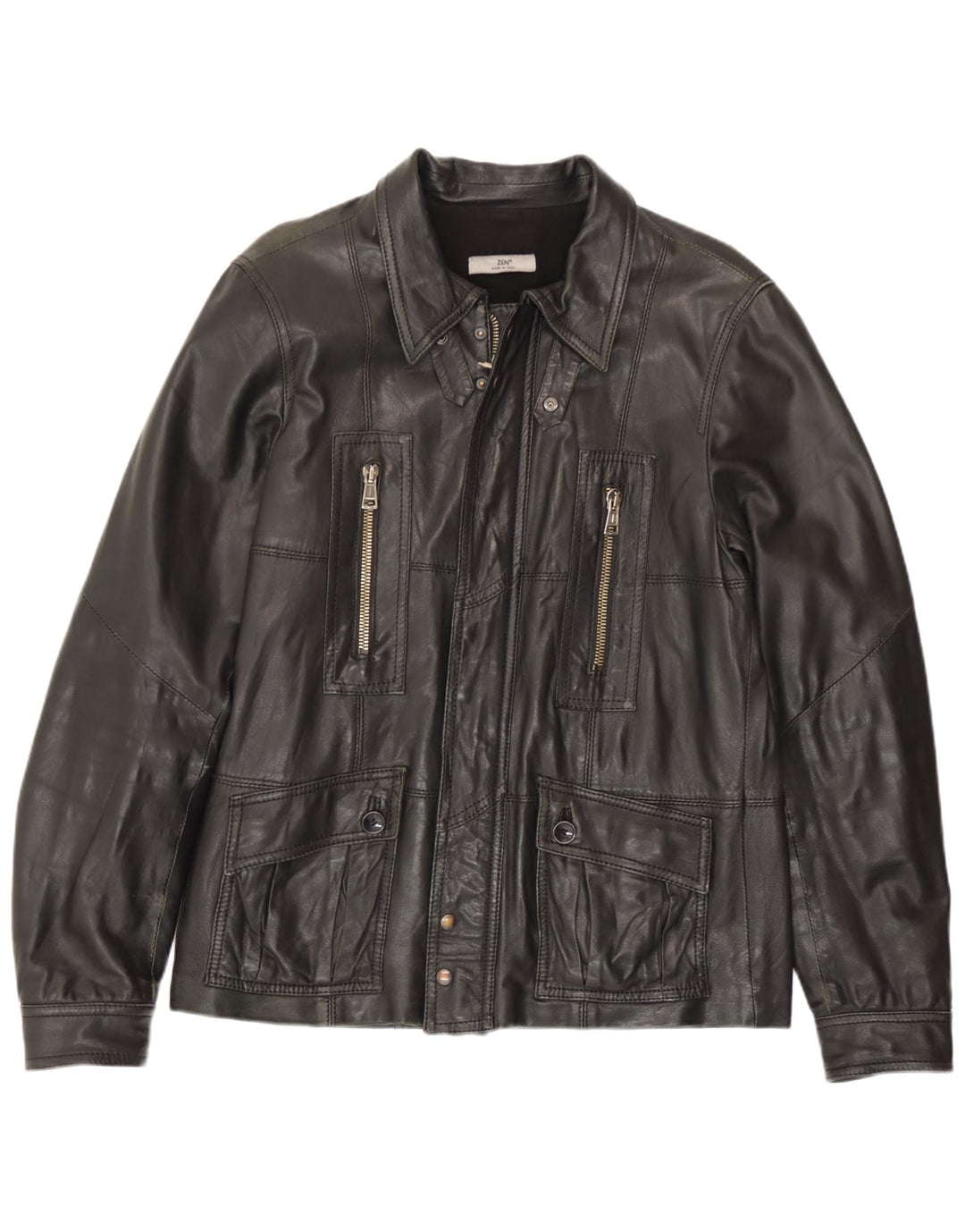 Zen muška kožna jakna IT 52 velika crna koža