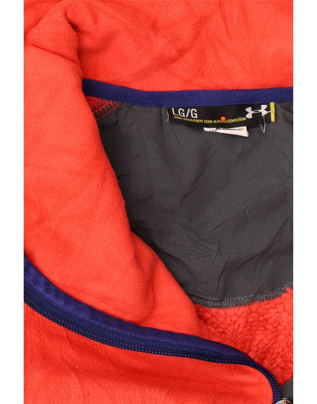 UNDER ARMOUR Womens Zip Neck Fleece Jumper UK 16 Large Orange Polyester Vintage Under Armour and Second-Hand Under Armour from Messina Hembry 