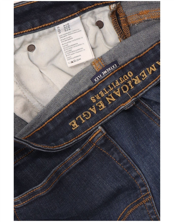 AMERICAN EAGLE OUTFITTERS Muške ravne traperice W34 L30 Plavi pamuk