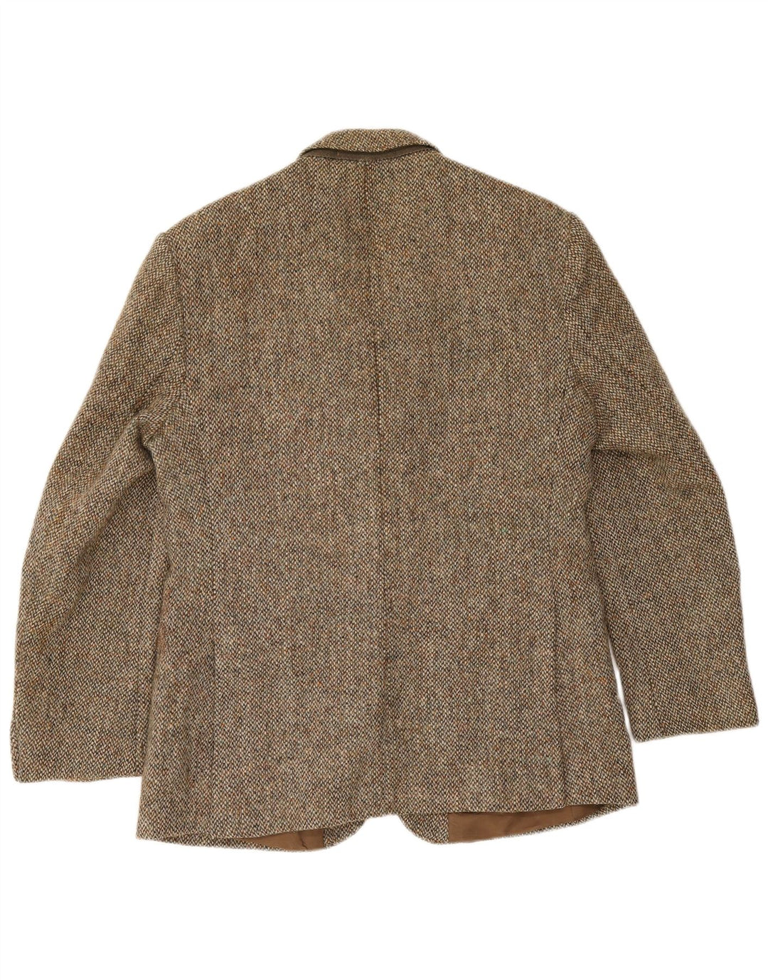 Harris Tweed Muški sako sa 2 gumba UK 40 Velika smeđa vuna riblja kost