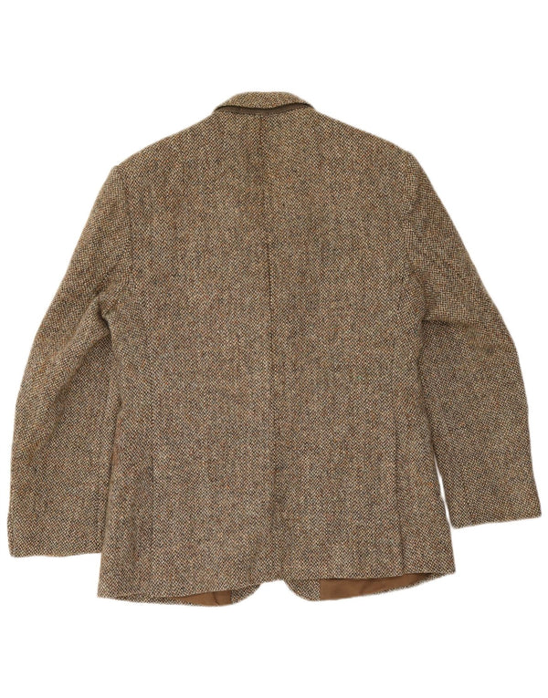 Harris Tweed Muški sako sa 2 gumba UK 40 Velika smeđa vuna riblja kost
