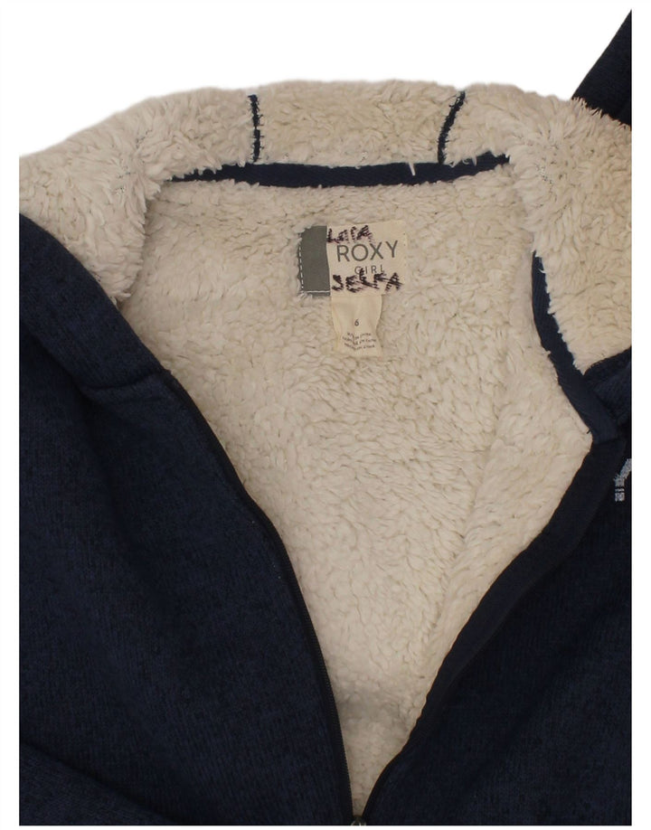 Roxy Girls pulover s kapuljačom s patentnim zatvaračem 5-6 godina tamnoplavi poliester