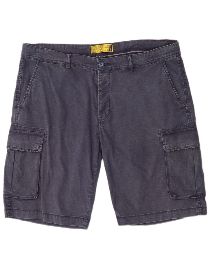 Vintage muške kargo kratke hlače standardnog kroja W38 XL tamnoplavi pamuk