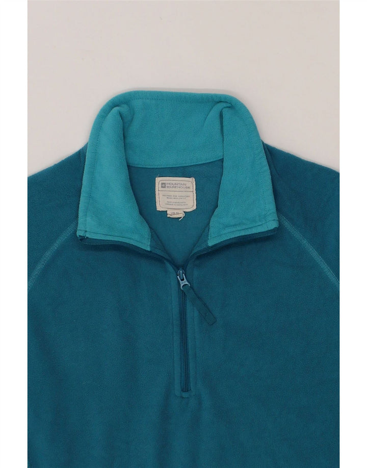 MOUNTAIN WAREHOUSE Womens Zip Neck Fleece Jumper UK 12 Medium Blue Vintage Mountain Warehouse and Second-Hand Mountain Warehouse from Messina Hembry 