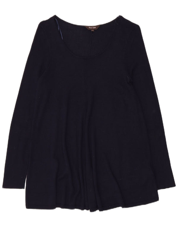 PHASE EIGHT Womens Long Sleeve Blouse Top UK 12 Medium Navy Blue Viscose