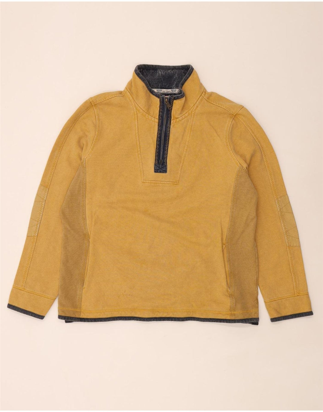 Fat Face muški džemper s izrezom i patentnim zatvaračem 2XL, žuti pamuk