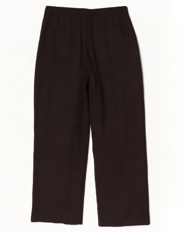 Zara ženske chino hlače visokog struka širokih nogavica XL W32 L31 crni liocel