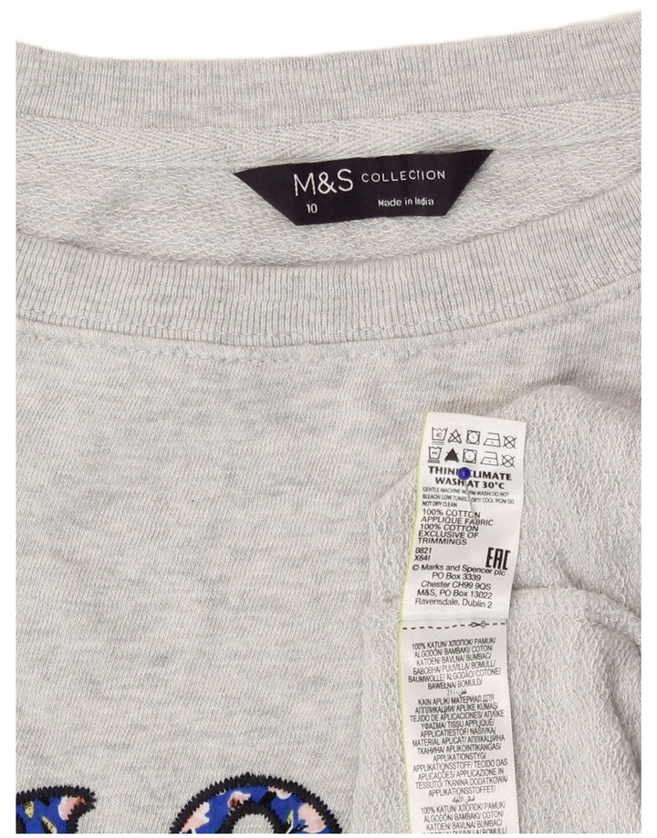 Marks & Spencer Ženski džemper s grafičkim motivima UK 10 Small Grey Flected