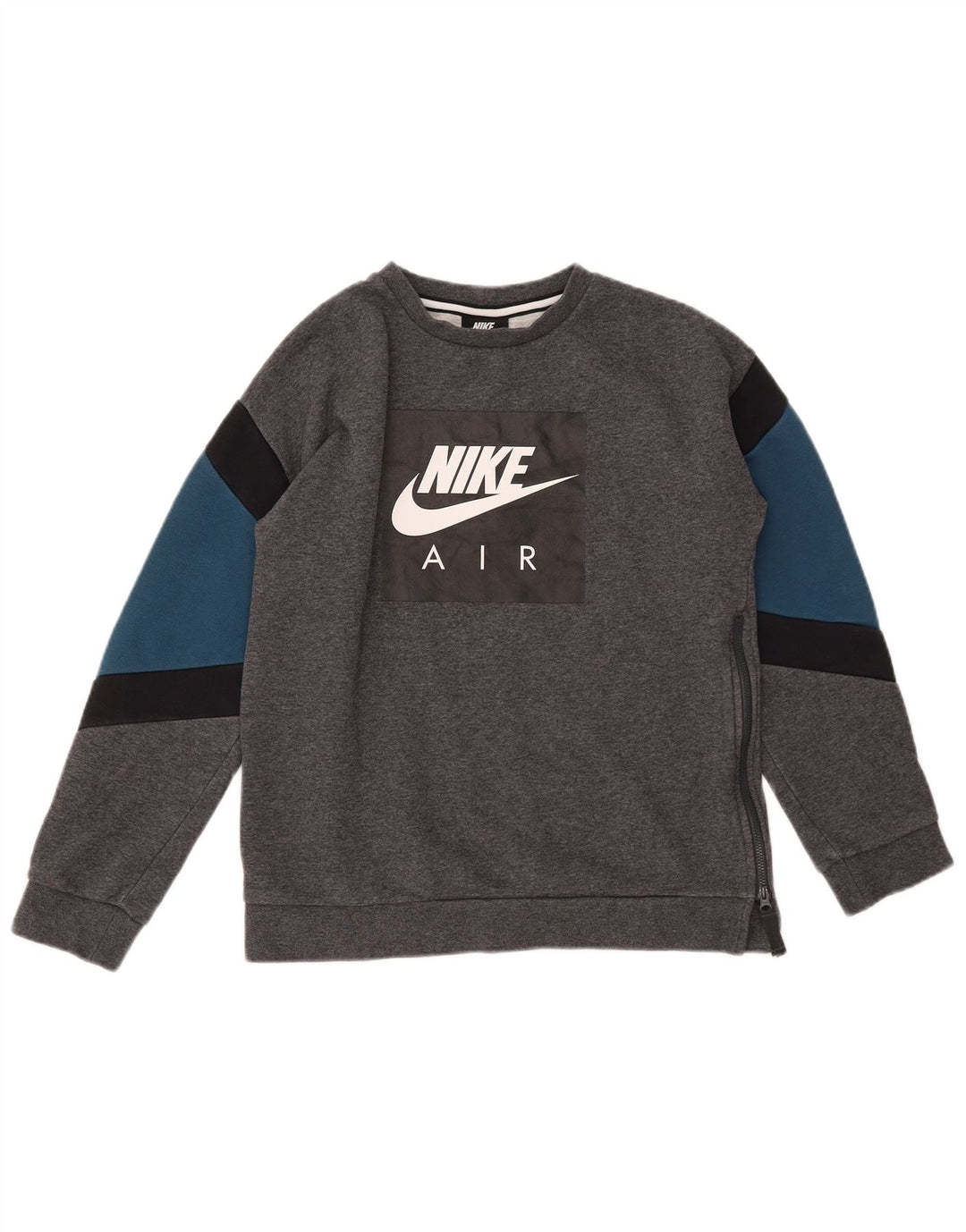 NIKE Boys Graphic Sweatshirt Džemper 13-14 godina XL Sivi Colourblock Pamuk