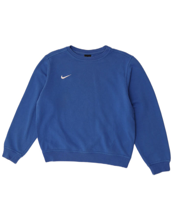 Nike Boys Sweatshirt Jacket 12-13 Years Large Blue Pamuk
