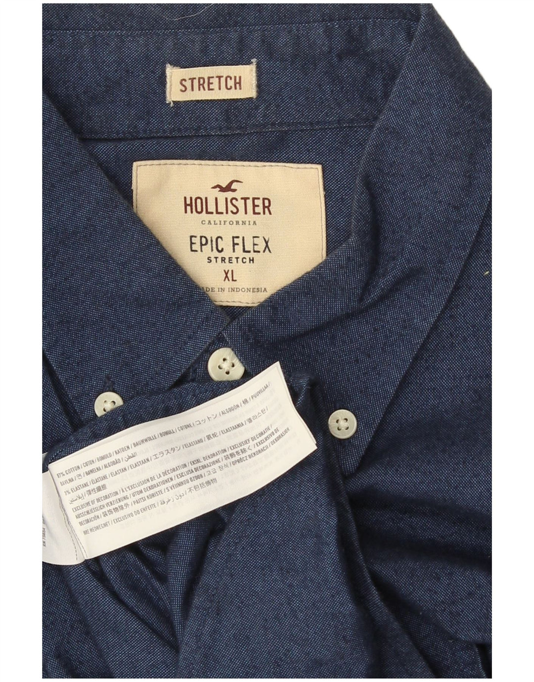 Hollister muška košulja XL plavi pamuk
