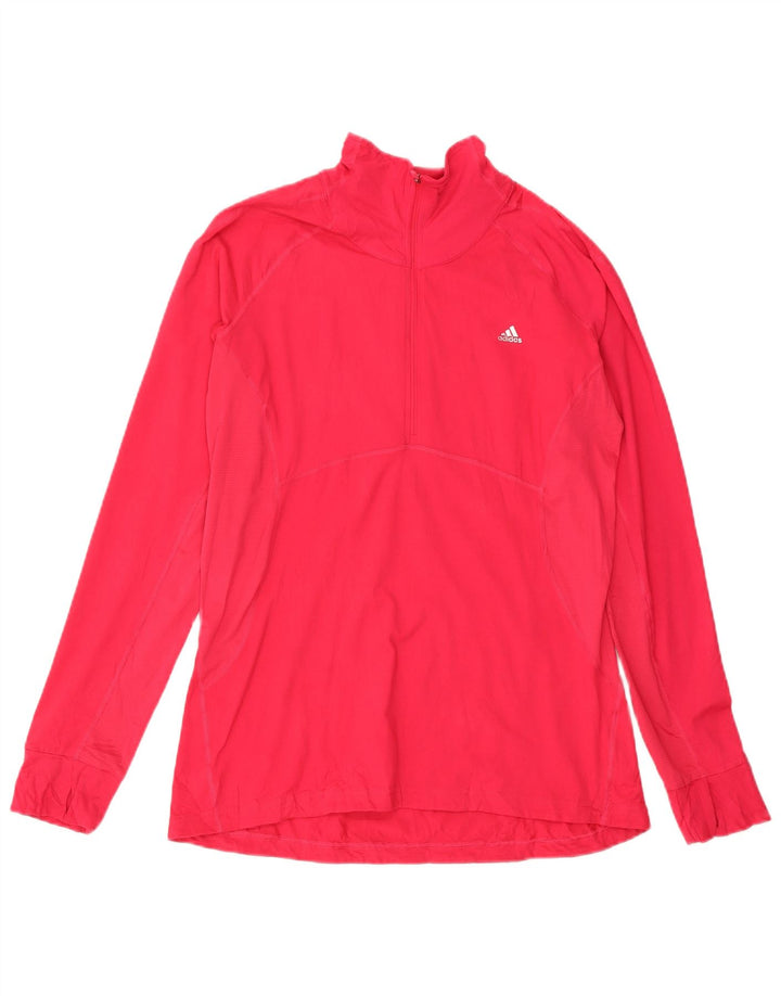 Adidas ženska trenirka Climalite zip izrez UK 20/22 XL crvena