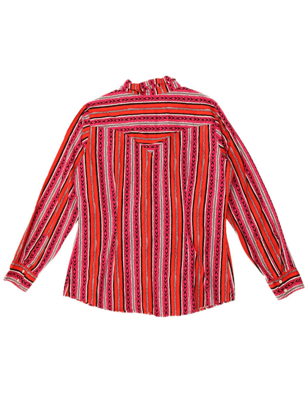 Wrangler Womens Retro Shirt UK 16 Large Multicoloured Striped Cotton