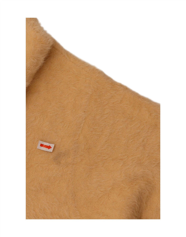 LEVI'S Womens Crop Cardigan Sweater UK 14 Medium Beige Polyamide