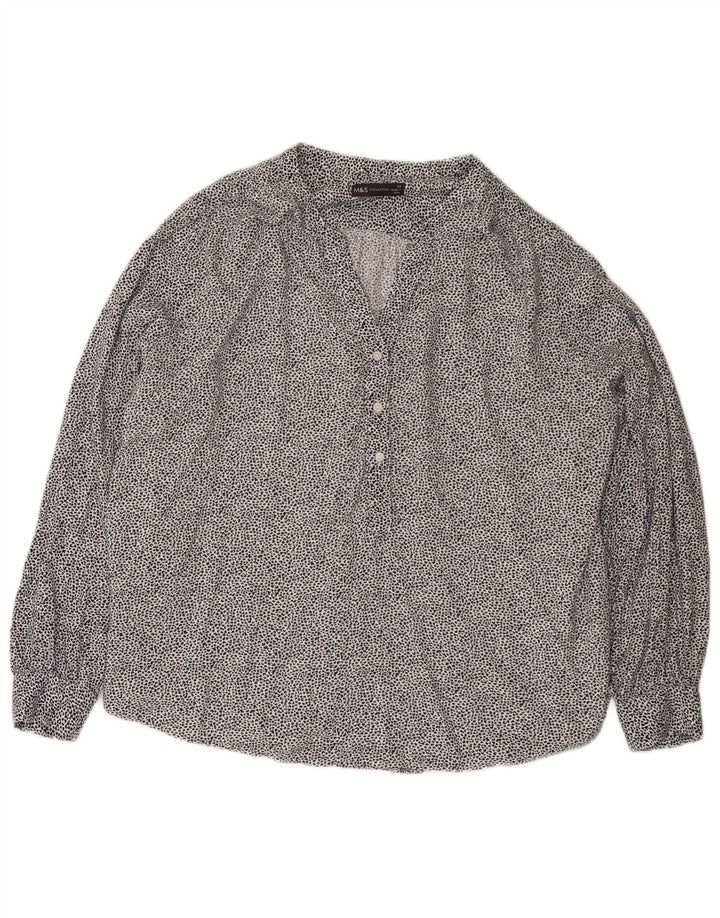 Marks & Spencer ženski pulover košulja bluza UK 20 2XL bijeli životinjski print