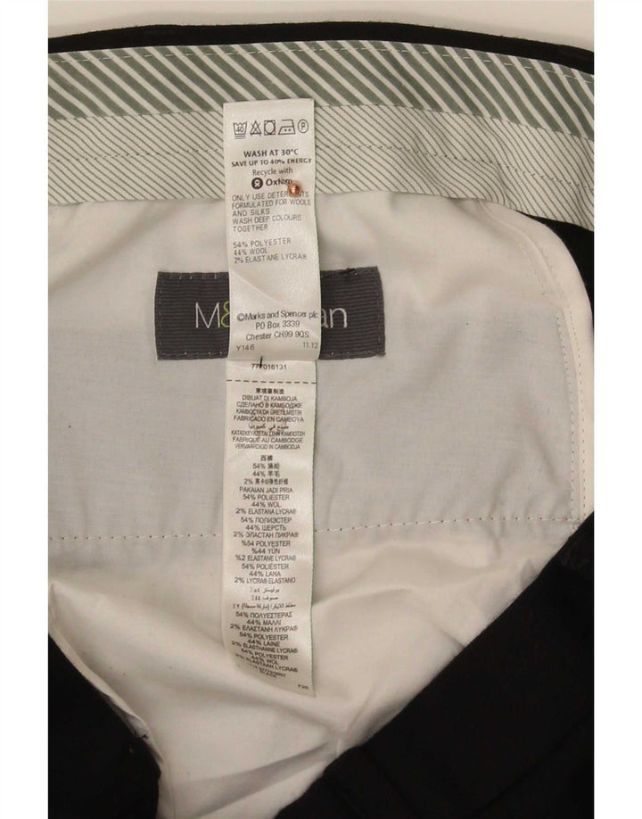 Marks & Spencer muške hlače ravnog odijela W34 L33 crni poliester
