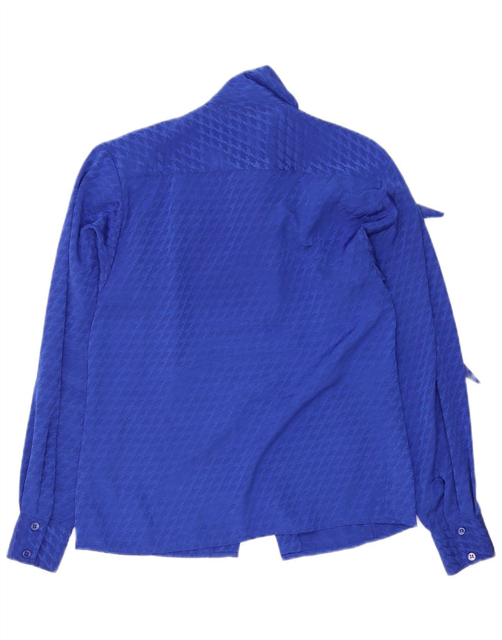 Evan Picone Ženska košulja s prednjom kravatom US 4 Small Blue Houndstooth