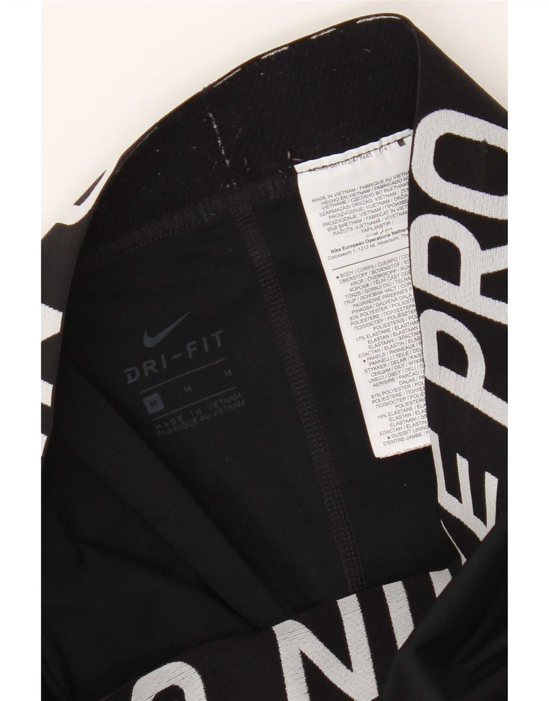 Nike Ženske Dri Fit Graphic Leggings UK 12 Srednje crni poliester