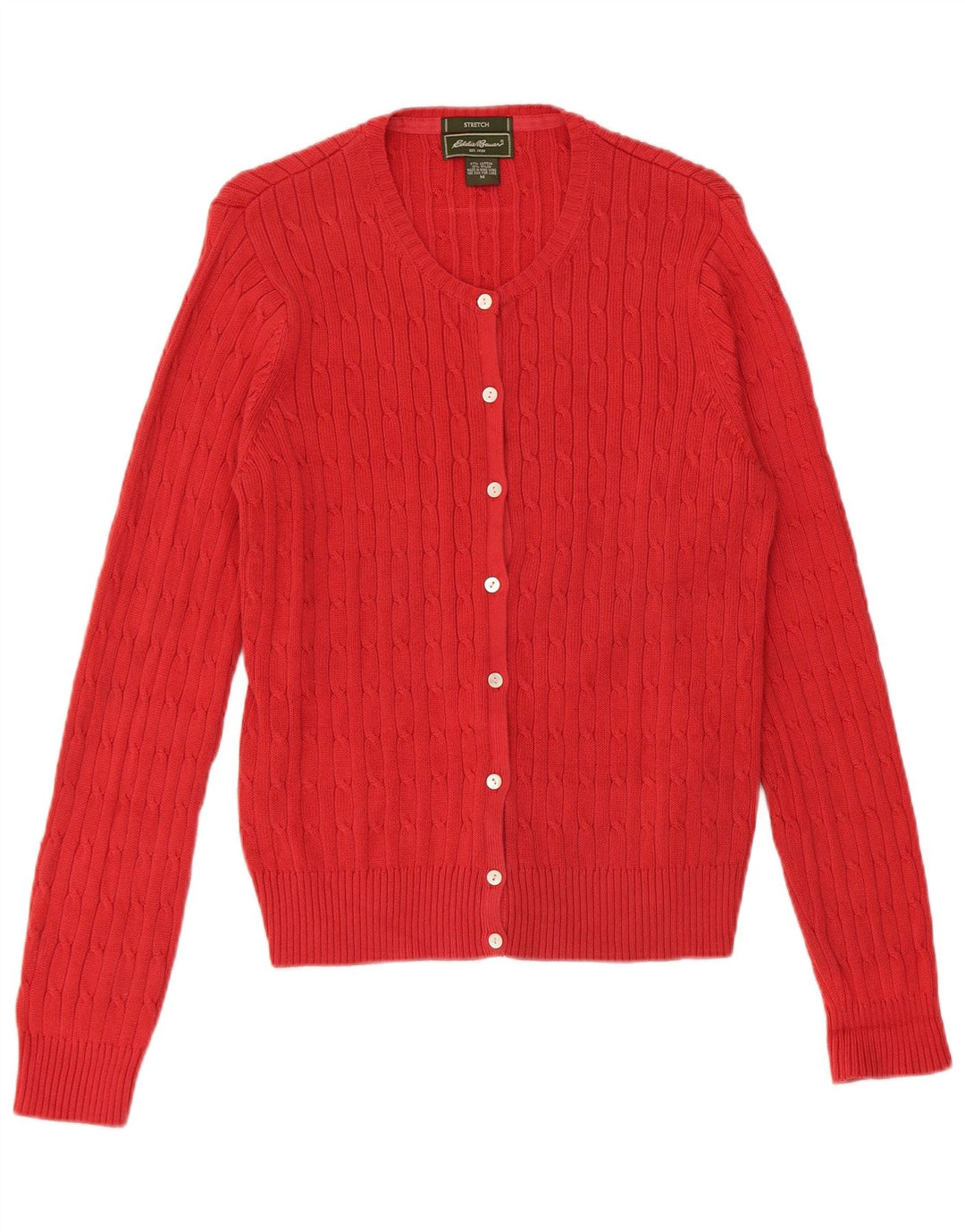 Ženski rastezljivi džemper Eddie Bauer UK 14 Srednje crveni pamuk